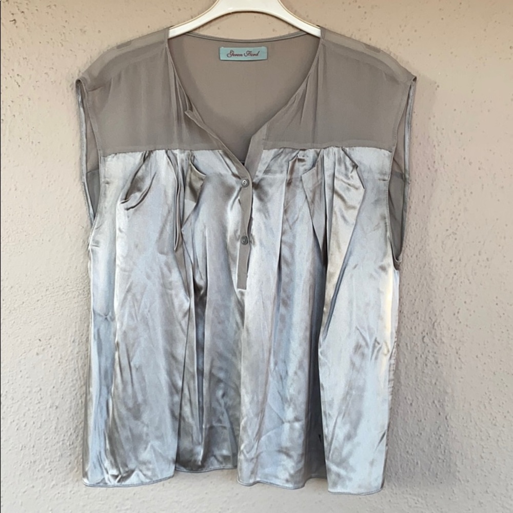 Geren Ford Silk Sleeveless Swing Top